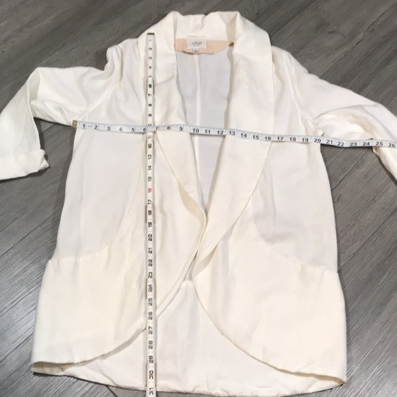 Aritzia Wilfred Cream Open Front Linen Blend Loose Fit Blazer size M - Picture 8 of 9